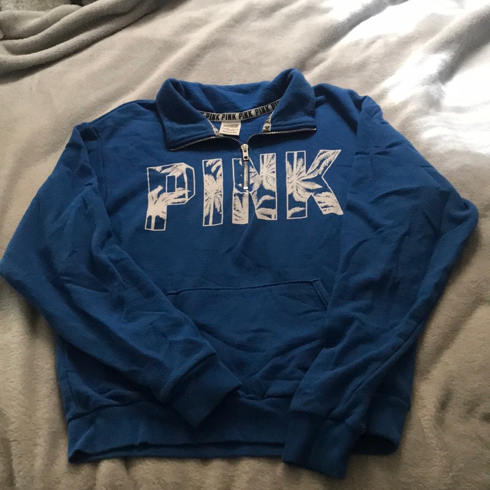 Pink quarter zip sweatshirt